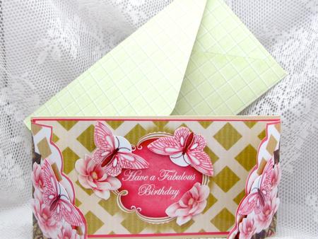 Pink Butterflyo Fabulous Birthday 3D Lattice Card Kit by Darlene Handorff