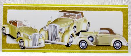 Vintage Cream Cars with Nostalgia Tag Dl by Darlene Handorff