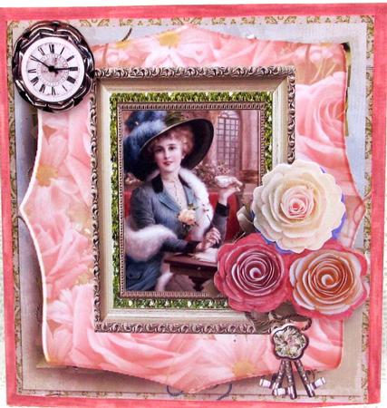 Just a Note Portrait Card Topper & Decoupage by Darlene Handorff