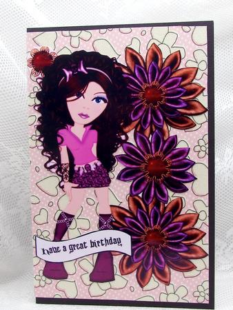 Emo Girl with Flowers 3 by Darlene Handorff