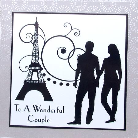 To a Wonderful Couple 8x8 Black and White Topper by Darlene Handorff
