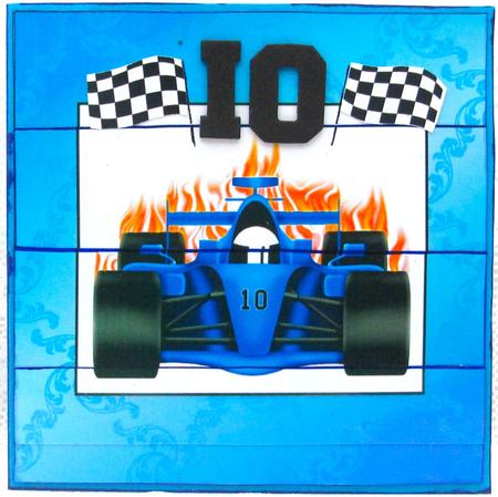 Blue Race Car Bottom Stacker by Darlene Handorff