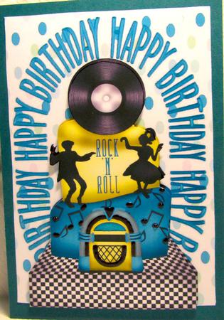 Rock N Roll Birthday Cake in Turq by Darlene Handorff
