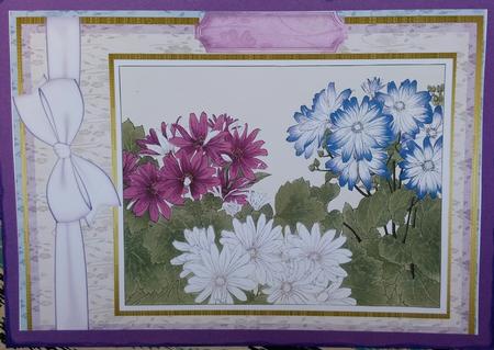 Lovely Japanese Painting of Cineraria. by Darlene Handorff