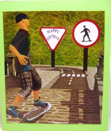 Skateboarding Teen by Darlene Handorff