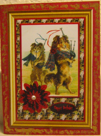Tartan Dog Dressed Up A4 by Darlene Handorff