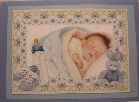 Sweet Dreams Baby Boy in Floral Frame by Darlene Handorff