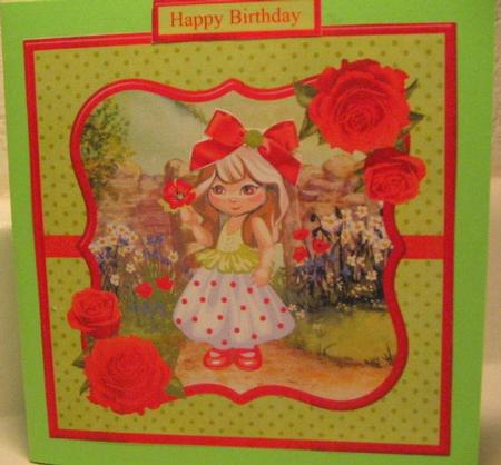Emma and Flower Birthday Girl Mini Kit & Decoupage by Darlene Handorff