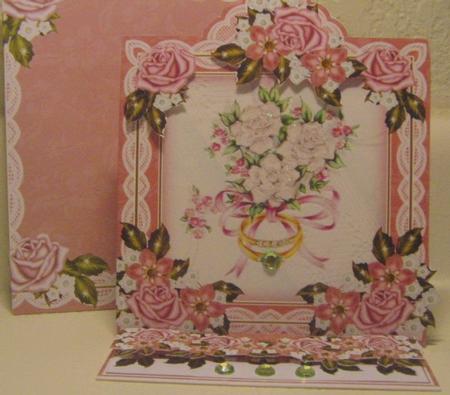 Wedding Rings Lace Top Easel Card & Envelope Kit by Darlene Handorff