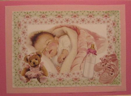 Sweet Dreams Baby Girl in Floral Frame by Darlene Handorff
