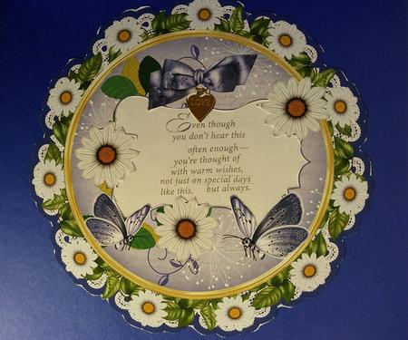 Classic Daisy 8in Doily Card Insert Panel by Darlene Handorff