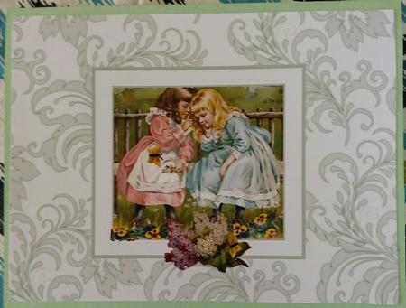 Pale Green Floral 7'' Insert by Darlene Handorff