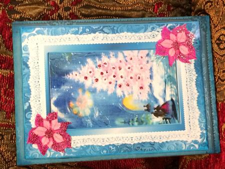 Pink Christmas Tree, with Pink Poinsettias Pyramids by Darlene Handorff