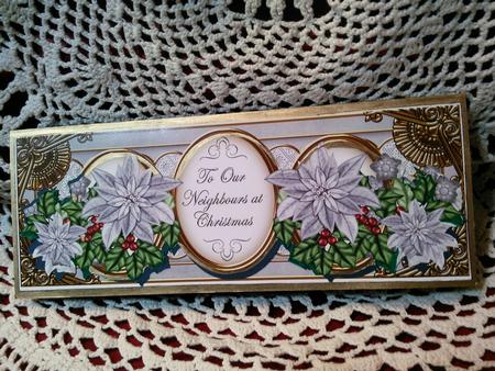 Silver Poinsettia Neighbours Large Dl Decoupage Topper by Darlene Handorff