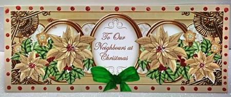 Gold Poinsettia Neighbours Large Dl Decoupage Topper by Darlene Handorff
