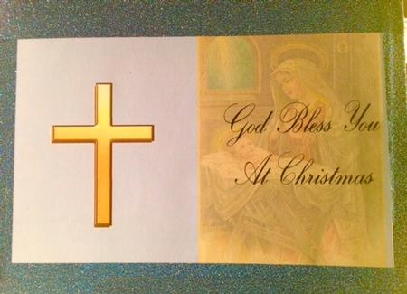Religious Inserts God Bless You with Christmas Wishes at Thi by Darlene Handorff
