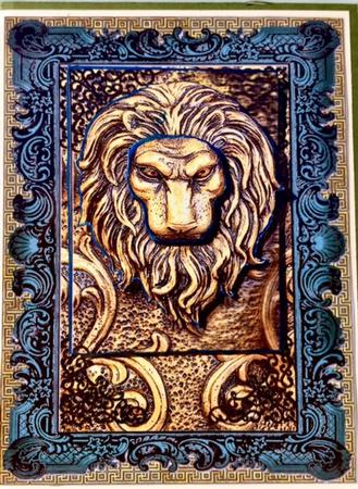 Lion's Head Birthday Card Topper by Darlene Handorff