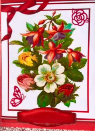 Lovely Flowers in a Red Frame  by Darlene Handorff