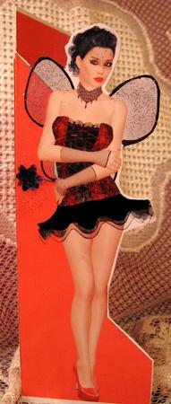 Fairy Glamour Tall Slim Shaped Front Print and Fold Card by Darlene Handorff