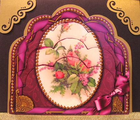 Rose Bouquet Ornate Scalloped Bottom Stacker by Darlene Handorff