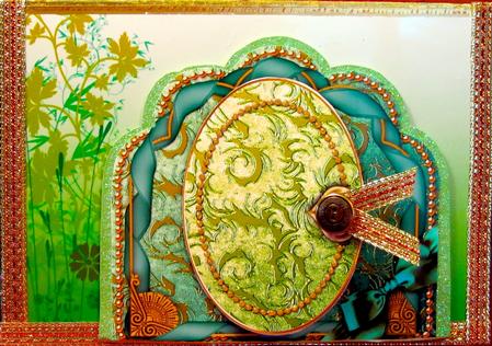 Candle Duo Ornate Scalloped Picture and Locket by Darlene Handorff