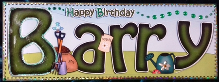 Large Dl Birthday Barry Gardening 3D Decoupage by David Cooke