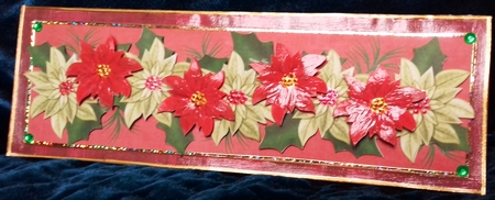 Red Olive Poinsettia Large Dl Decoupage Card & Env Kit by David Cooke