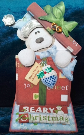 Beary Christmas Decoupage Shaped Easel Card Kit by David Cooke