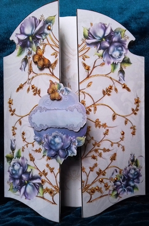 Porcelain Roses Decoupage Gate Fold Card Kit by David Cooke