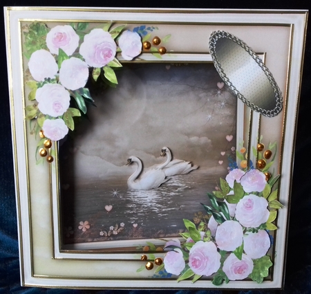 Beautiful Swans and Warecoloured Roses  by David Cooke