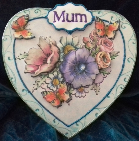 Mum - Floral Heart & Butterflies by David Cooke