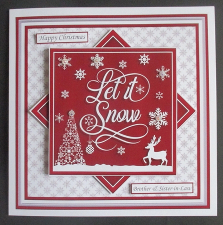 CHRISTMAS MONOTONE LET IT SNOW 7.5 Quick Layer Card & Insert by Davina Rundle