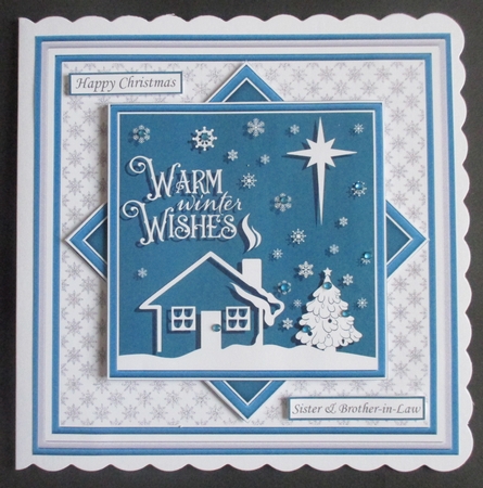 CHRISTMAS MONOTONE WINTER WISHES 7.5 Quick Layer Card & Insert by Davina Rundle