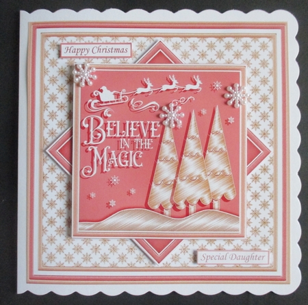 CHRISTMAS MONOTONE BELIEVE IN THE MAGIC 7.5 Quick Layer Card by Davina Rundle