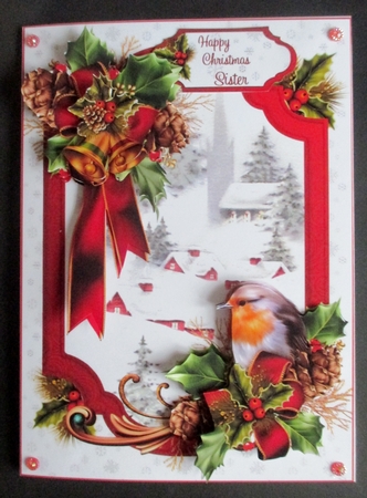 Christmas Robin with choice of two scenes mini kit 2 by Davina Rundle