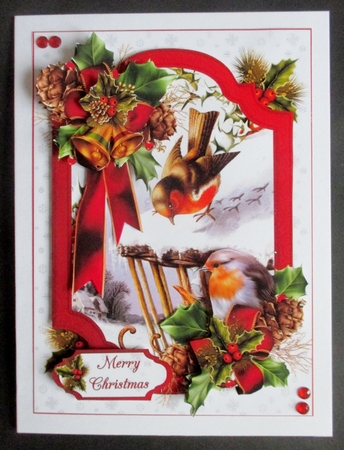 Christmas Robin with choice of two scenes mini kit 3 by Davina Rundle
