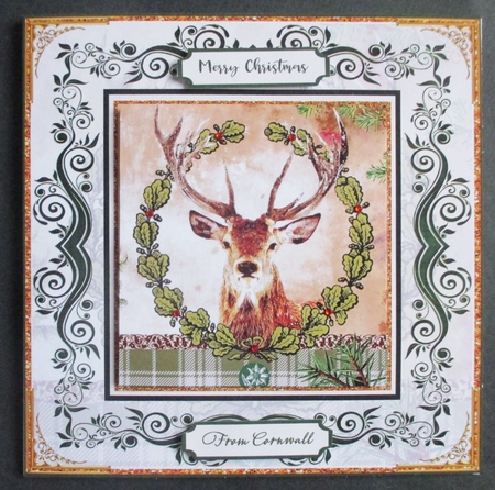 Christmas Vintage Stag Topper 1 by Davina Rundle
