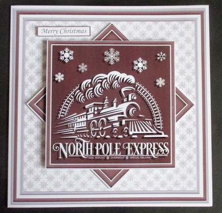 CHRISTMAS MONOTONE POLAR EXPRESS 7.5 Quick Layer Card & Insert by Davina Rundle