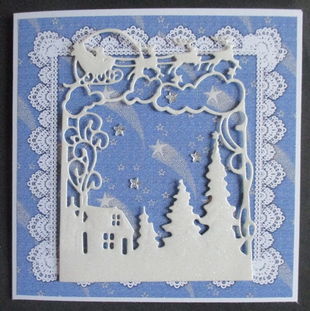 Kit 12 PU  Backing Papers  Christmas / Winter  Lace frame by Davina Rundle