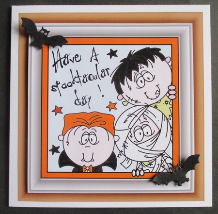 Have a Spooktacular Day with friends (orange) 8x8 by Davina Rundle