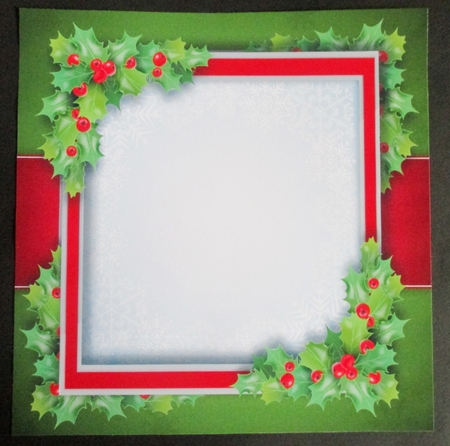 Gorgeous Red & Green Holly Insert Blank 8x8 by Davina Rundle