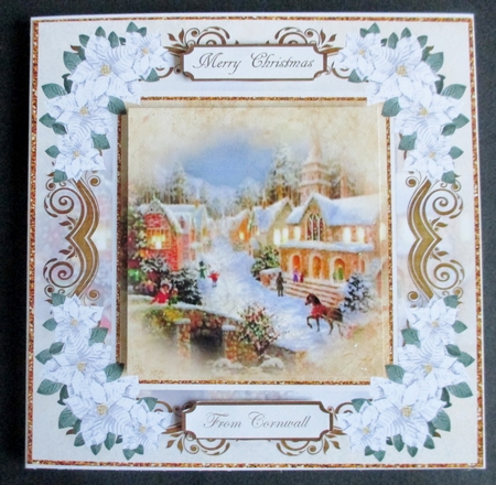 Christmas Snow falling White Poinsettia Flowers   by Davina Rundle