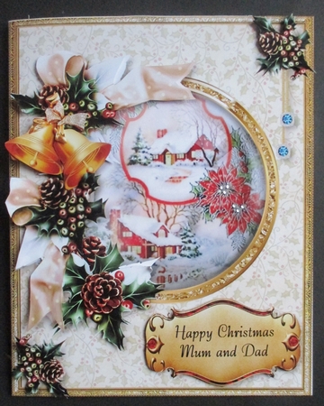 10x8 Christmas Bells - Poinsettias by Davina Rundle