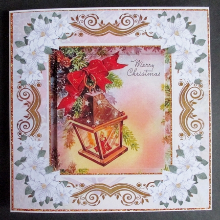 Christmas Blessings Vintage Topper White Poinsettia by Davina Rundle