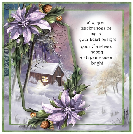 Scenic Verse Christmas - Lilac Poinsettias by Davina Rundle
