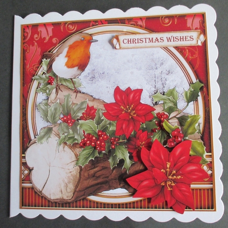 Christmas Robin 7x7 Red by Davina Rundle