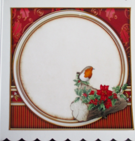Christmas Robin 7x7 Insert Red by Davina Rundle