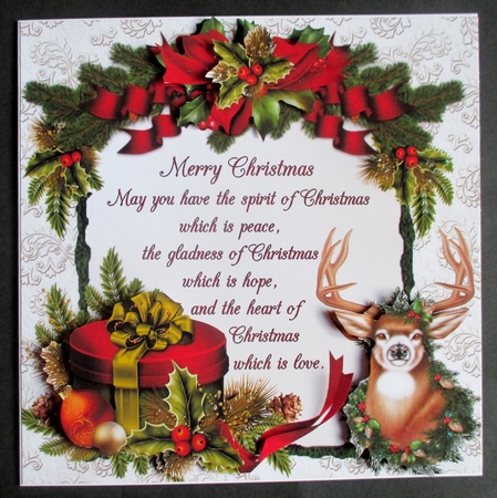 8x8 Christmas stag with verse mini kit by Davina Rundle