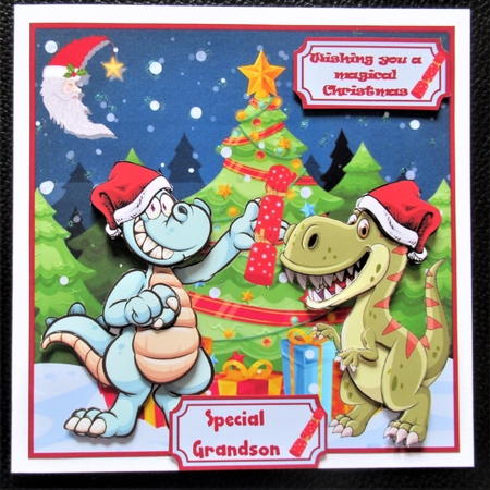 Dinosaurs celebrate Christmas by Davina Rundle