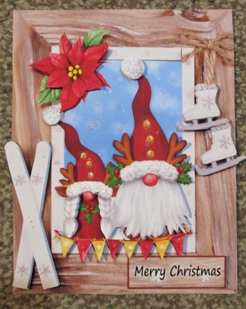 Christmas Gnome Wood Frame CardFront_2 by Davina Rundle